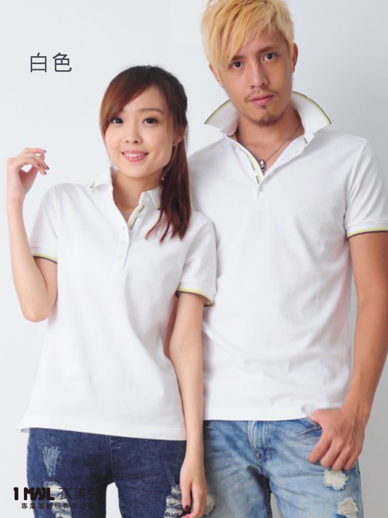 P18-三色織帶排汗精梳棉短POLO(灰色)