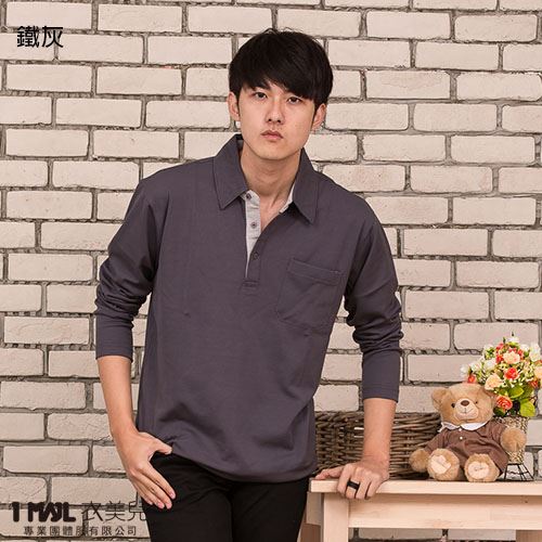 P29-仿襯衫領長袖POLO衫(共3色)/排汗精梳棉