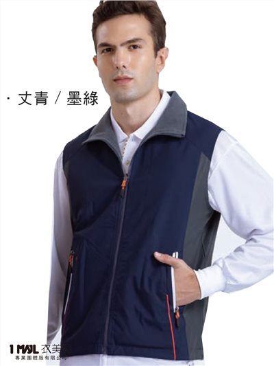 (厚)PA-04280防水透濕雙面穿搖粒背心/丈青