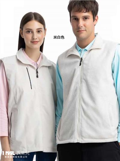 (厚)PA-04283防水透濕雙面穿搖粒背心/米白