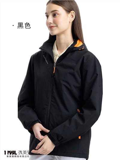 (厚-輕鋪棉)PA-04342防水透濕鋪棉機能外套(帽子可拆)/黑色