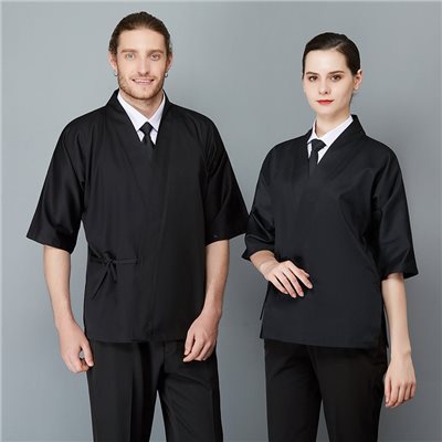 H02-128日式廚師服/黑色